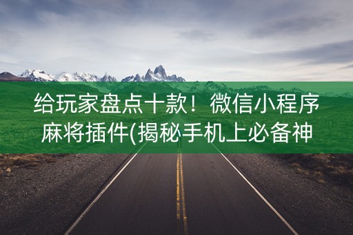 给玩家盘点十款！微信小程序麻将插件(揭秘手机上必备神器)