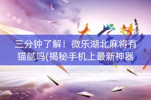 三分钟了解！微乐湖北麻将有猫腻吗(揭秘手机上最新神器下载)