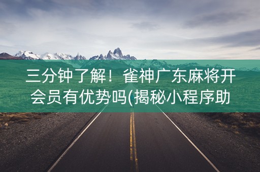三分钟了解！雀神广东麻将开会员有优势吗(揭秘小程序助赢软件)
