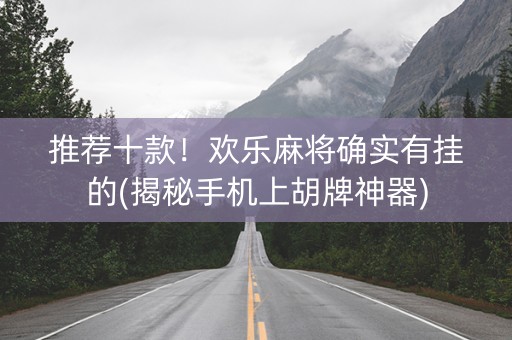 推荐十款！欢乐麻将确实有挂的(揭秘手机上胡牌神器)