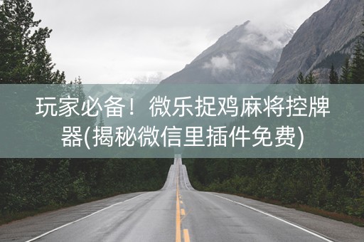 玩家必备！微乐捉鸡麻将控牌器(揭秘微信里插件免费)