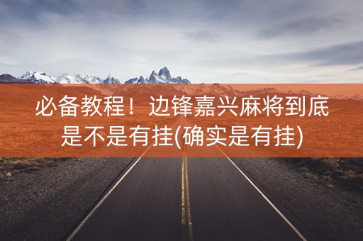 必备教程！边锋嘉兴麻将到底是不是有挂(确实是有挂)