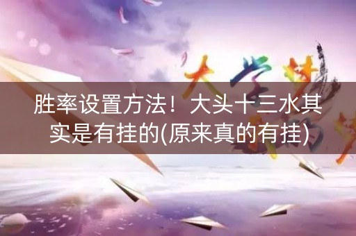 胜率设置方法！大头十三水其实是有挂的(原来真的有挂)