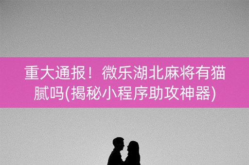 重大通报！微乐湖北麻将有猫腻吗(揭秘小程序助攻神器)