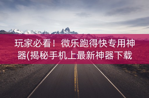 玩家必看！微乐跑得快专用神器(揭秘手机上最新神器下载)