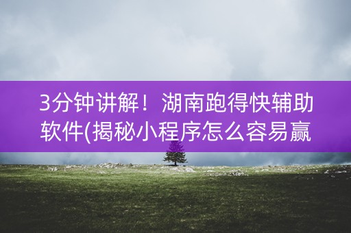 3分钟讲解！湖南跑得快辅助软件(揭秘小程序怎么容易赢)