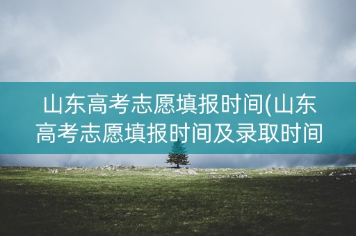 山东高考志愿填报时间(山东高考志愿填报时间及录取时间)