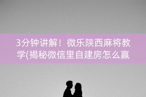 3分钟讲解！微乐陕西麻将教学(揭秘微信里自建房怎么赢)