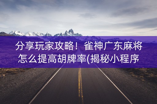 分享玩家攻略！雀神广东麻将怎么提高胡牌率(揭秘小程序最新神器下载)