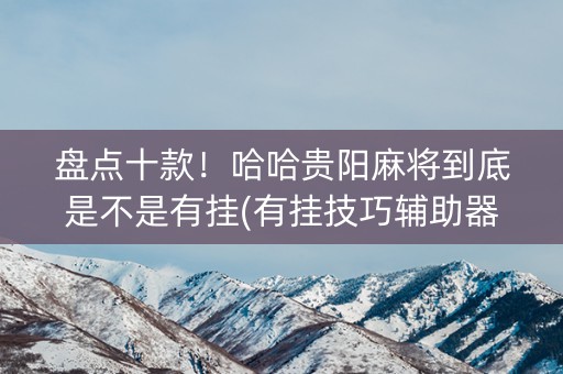 盘点十款！哈哈贵阳麻将到底是不是有挂(有挂技巧辅助器)