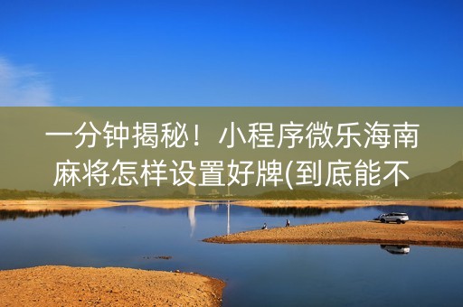 一分钟揭秘！小程序微乐海南麻将怎样设置好牌(到底能不能开挂)