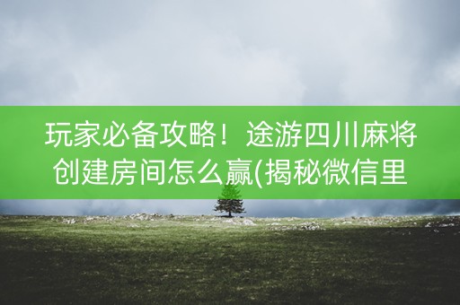 玩家必备攻略！途游四川麻将创建房间怎么赢(揭秘微信里专用神器)