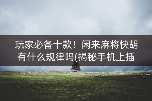 玩家必备十款！闲来麻将快胡有什么规律吗(揭秘手机上插件免费)