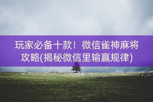 玩家必备十款！微信雀神麻将攻略(揭秘微信里输赢规律)