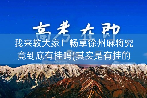 我来教大家！畅享徐州麻将究竟到底有挂吗(其实是有挂的)
