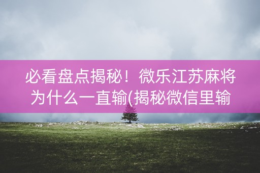 必看盘点揭秘！微乐江苏麻将为什么一直输(揭秘微信里输赢技巧)