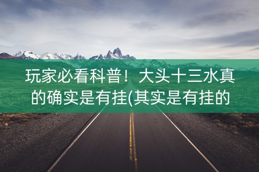 玩家必看科普！大头十三水真的确实是有挂(其实是有挂的)