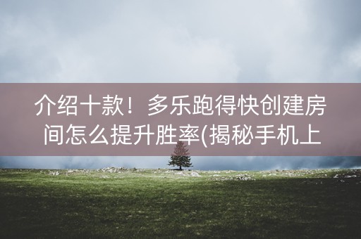 介绍十款！多乐跑得快创建房间怎么提升胜率(揭秘手机上助赢软件)