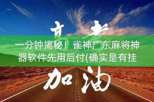 一分钟揭秘！雀神广东麻将神器软件先用后付(确实是有挂的)