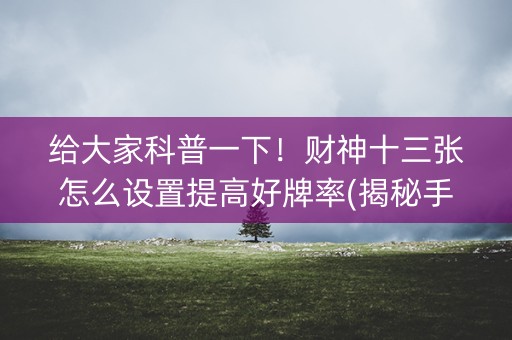 给大家科普一下！财神十三张怎么设置提高好牌率(揭秘手机上输赢技巧)