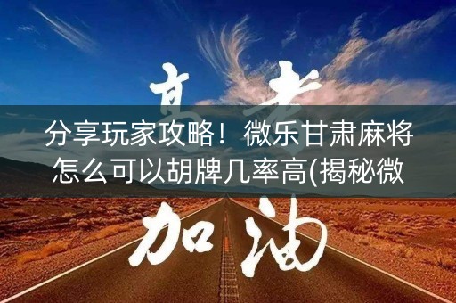 分享玩家攻略！微乐甘肃麻将怎么可以胡牌几率高(揭秘微信里输赢技巧)