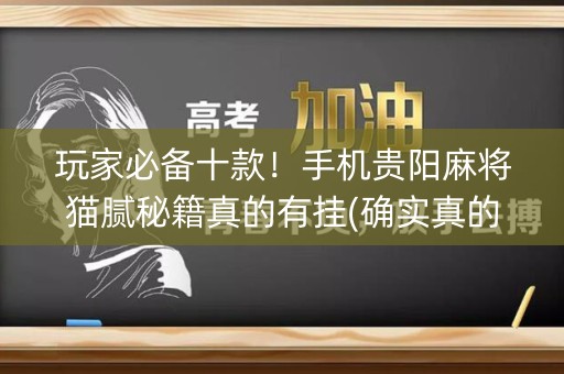 玩家必备十款！手机贵阳麻将猫腻秘籍真的有挂(确实真的有挂)