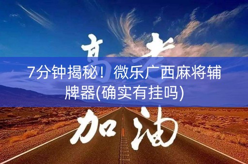 7分钟揭秘！微乐广西麻将辅牌器(确实有挂吗)
