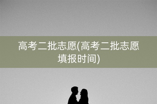 高考二批志愿(高考二批志愿填报时间)