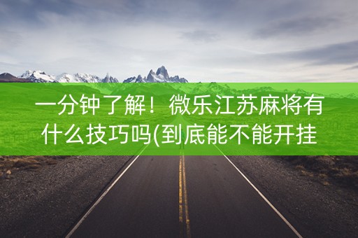 一分钟了解！微乐江苏麻将有什么技巧吗(到底能不能开挂)