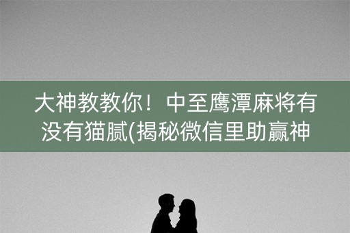 大神教教你！中至鹰潭麻将有没有猫腻(揭秘微信里助赢神器)