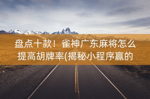 盘点十款！雀神广东麻将怎么提高胡牌率(揭秘小程序赢的诀窍)
