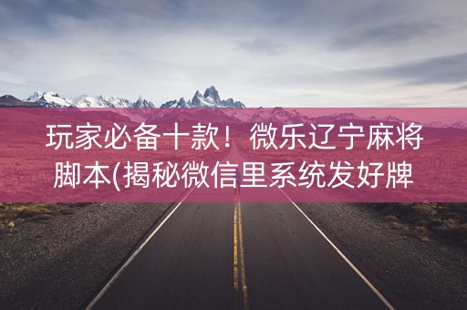 玩家必备十款！微乐辽宁麻将脚本(揭秘微信里系统发好牌)