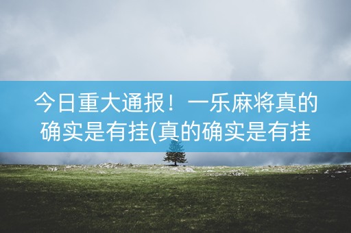 今日重大通报！一乐麻将真的确实是有挂(真的确实是有挂)