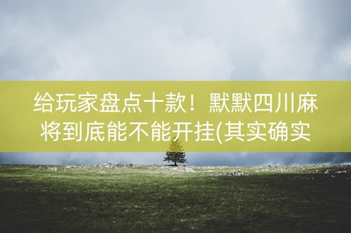 给玩家盘点十款！默默四川麻将到底能不能开挂(其实确实有挂)