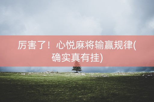 厉害了！心悦麻将输赢规律(确实真有挂)