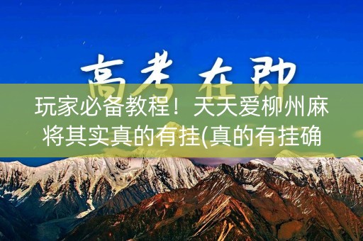 玩家必备教程！天天爱柳州麻将其实真的有挂(真的有挂确实有挂)