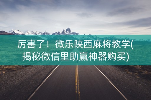 厉害了！微乐陕西麻将教学(揭秘微信里助赢神器购买)