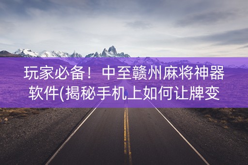 玩家必备！中至赣州麻将神器软件(揭秘手机上如何让牌变好)