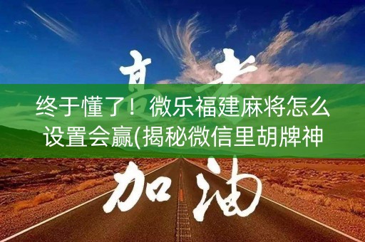 终于懂了！微乐福建麻将怎么设置会赢(揭秘微信里胡牌神器)