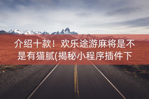 介绍十款！欢乐途游麻将是不是有猫腻(揭秘小程序插件下载)