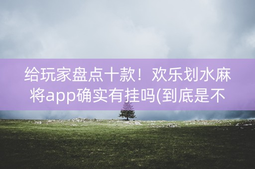 给玩家盘点十款！欢乐划水麻将app确实有挂吗(到底是不是有挂)