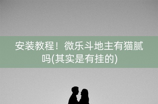 安装教程！微乐斗地主有猫腻吗(其实是有挂的)