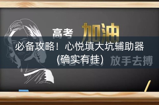 必备攻略！心悦填大坑辅助器(确实有挂)