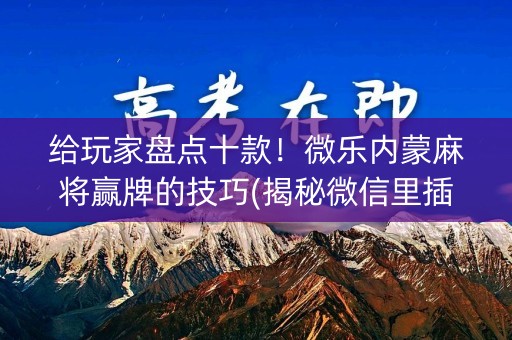 给玩家盘点十款！微乐内蒙麻将赢牌的技巧(揭秘微信里插件免费)