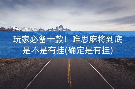 玩家必备十款！唯思麻将到底是不是有挂(确定是有挂)