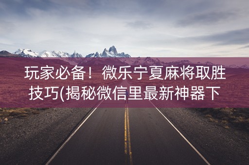 玩家必备！微乐宁夏麻将取胜技巧(揭秘微信里最新神器下载)