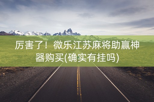 厉害了！微乐江苏麻将助赢神器购买(确实有挂吗)