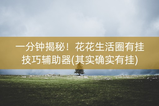 一分钟揭秘！花花生活圈有挂技巧辅助器(其实确实有挂)