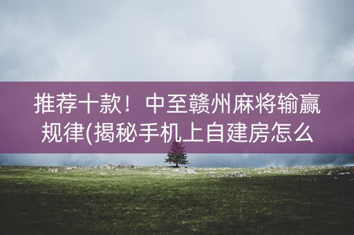 推荐十款！中至赣州麻将输赢规律(揭秘手机上自建房怎么赢)