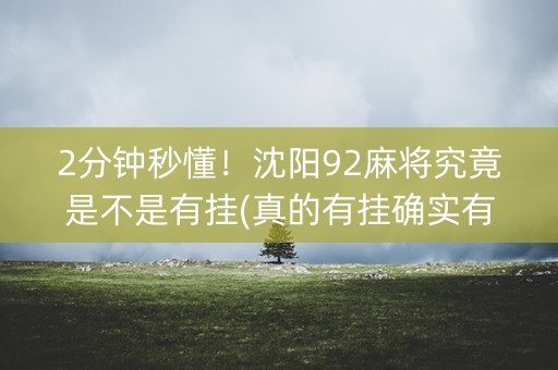 2分钟秒懂！沈阳92麻将究竟是不是有挂(真的有挂确实有挂)